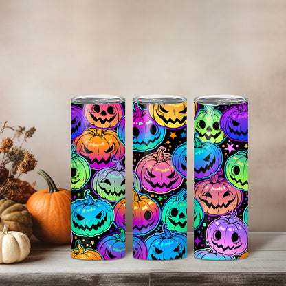 Edelstahl Tumbler Thermobecher – Halloween Designs, doppelwandig & auslaufsicher für heiße und kalte Getränke 600ml