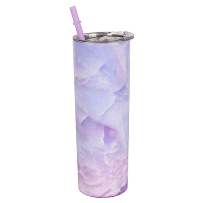 Tumbler-Becher Edelstahl Thermobecher mit Deckel und Strohhalm mit verschiedenen Designs 20oz 600ml