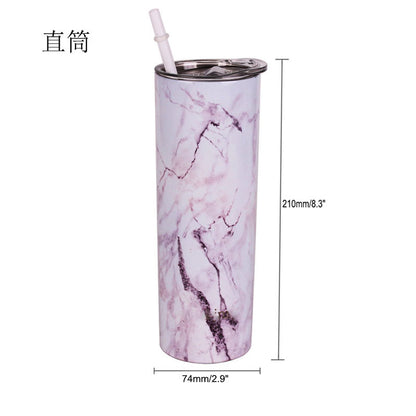 Tumbler-Becher Edelstahl Thermobecher mit Deckel und Strohhalm mit verschiedenen Designs 20oz 600ml