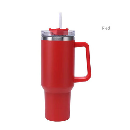 Tumbler-Becher Edelstahl Thermobecher mit Griff Deckel und Strohhalm Auslaufsicher 40oz 1200ml